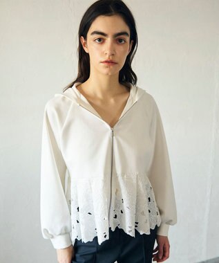 GRACE CONTINENTAL カットワークパーカー ホワイト