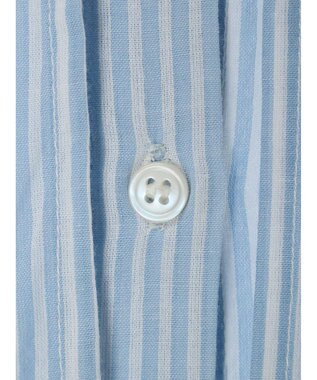 CRAFT STANDARD BOUTIQUE インド綿フリルブラウス Stripe Sax