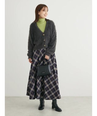 Green Parks ・Ｐｅｔｉｔ　Ｆｌｅｕｒ　シャギーニットカーディガン Charcoal Gray