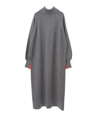 AMERICAN HOLIC バイパチバイカラーモックネックニットワンピース Gray Mixture