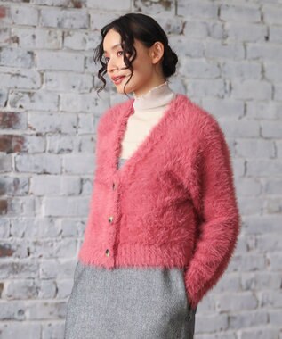 Green Parks ・Ｐｅｔｉｔ　Ｆｌｅｕｒ　シャギーニットカーディガン Pink