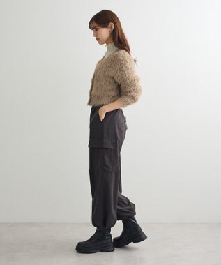 Green Parks ・Ｐｅｔｉｔ　Ｆｌｅｕｒ　シャギーニットカーディガン Gray Beige