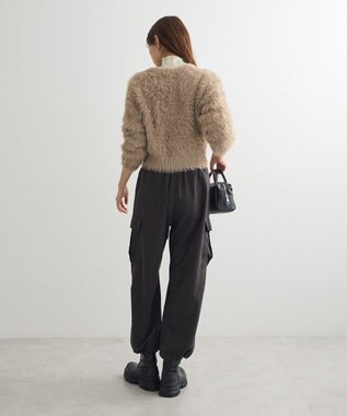 Green Parks ・Ｐｅｔｉｔ　Ｆｌｅｕｒ　シャギーニットカーディガン Gray Beige