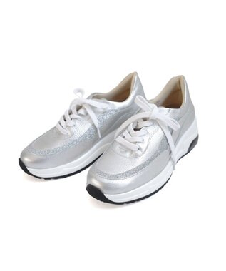 Pointer 日本製 本革厚底スニーカー シルバー