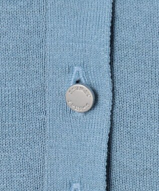 J.PRESS LADIES L DRY COTTON ポロ ニット サックス×ダークブラウン系