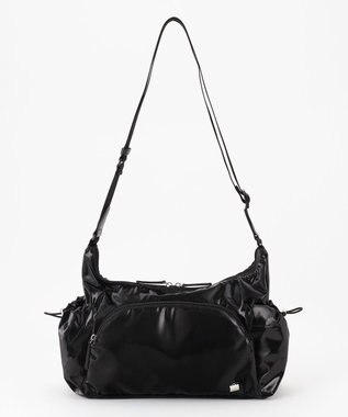 LA BAGAGERIE メタリックドロストポケット　ショルダーバッグ ブラック