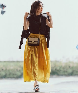 23区 S 【洗える】ヴィスコースストレッチ ノースリーブ プルオーバー ブラック系