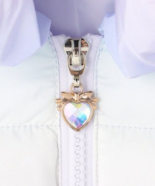 ANY KIDS 【フード取り外し/洗濯機可能】中綿フリル リボンコート レインボー