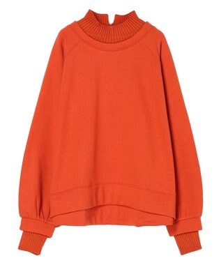 Green Parks 裏起毛ニットリブドッキングプルオーバー Orange