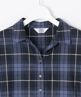 J.PRESS LADIES L 【洗える】モデレートマドラス ギャザースリーブ ブラウス ネイビー系3