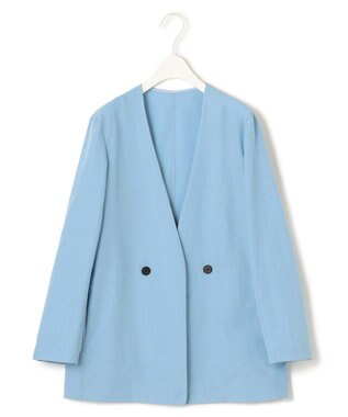 ICB 【洗える】 UnleashLite ノーカラージャケット サックスブルー系