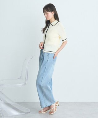 earth music&ecology リブニットカーディガン Ivory