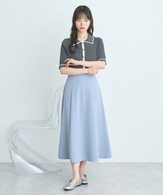 earth music&ecology リブニットカーディガン Charcoal Gray