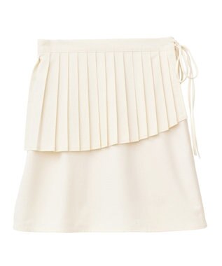 earth music&ecology ＳＥＴ２点プリーツラップスカート＋ミニスカート Ivory