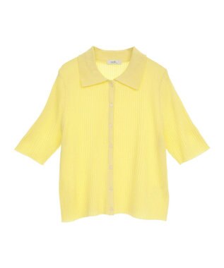 earth music&ecology リブニットカーディガン Yellow