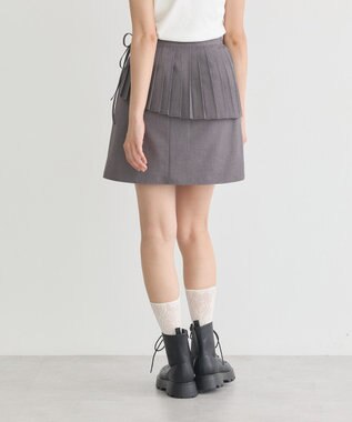 earth music&ecology ＳＥＴ２点プリーツラップスカート＋ミニスカート Gray