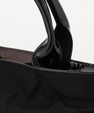 LA BAGAGERIE ツイルナイロン×エナメル 2WAYトートバッグ Sサイズ ブラック