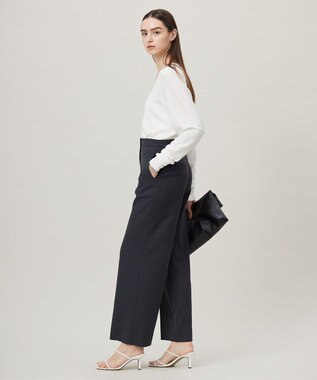 ICB L 【洗える】シンセティックハイゲージ Vネックニット オフホワイト系