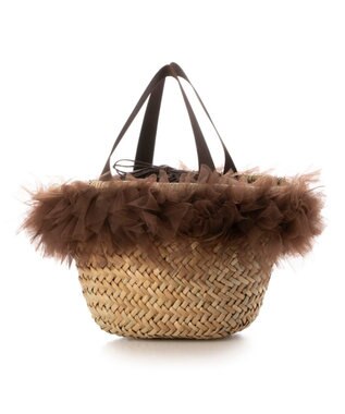 UNBILLION カカトゥ kakatoo / チュールフリンジカゴバッグ ブラウン
