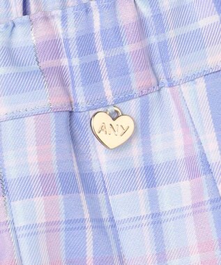 ANY KIDS チェックプリーツスカパン サックスブルー