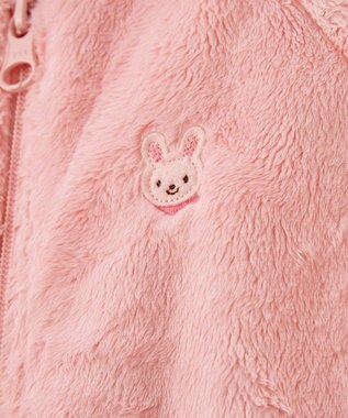 MIKI HOUSE HOT BISCUITS 【ミキハウス】【60-80cm】 マイクロファー カバーオール ピンク