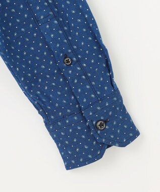 JOSEPH ABBOUD 【オーガニックコットン使用・自然なストレッチ性】JOE COTTON ストレッチオックスペイズリー シャツ ネイビー系5