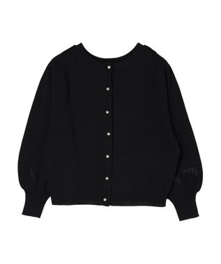 Green Parks ・ｆｕｒｒｙ　ｒａｔｅ２ｗａｙかる~いニットカーデ Black