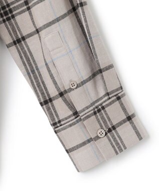 ICB 【洗える】コットンカポックチェック シャツ アイボリー系チェック柄