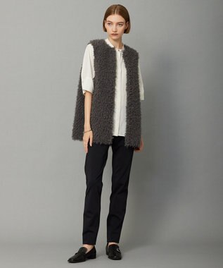 ICB 【リバーシブル着用可能】フェイクムートン ジレ チャコール系