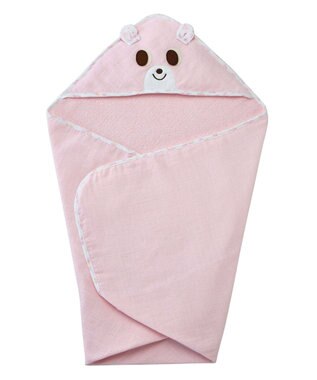 MIKI HOUSE HOT BISCUITS ベビーバスタオル＆スタイギフトセット【BOX付き】 ピンク