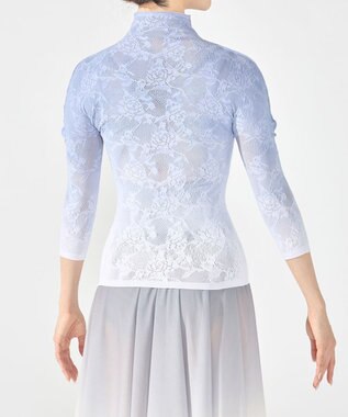 Chacott グラデーションローハイネックトップ ターコイズブルー