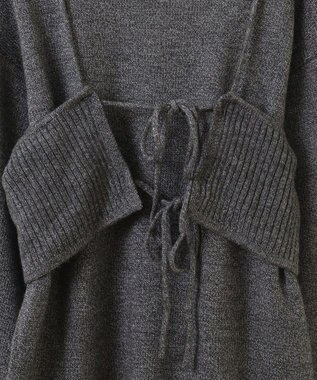 Green Parks ＳＥＴ２点　ニットキャミ＋ニットチュニック Gray Mixture
