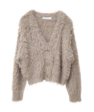 Green Parks ・Ｐｅｔｉｔ　Ｆｌｅｕｒ　シャギーニットカーディガン Gray Beige