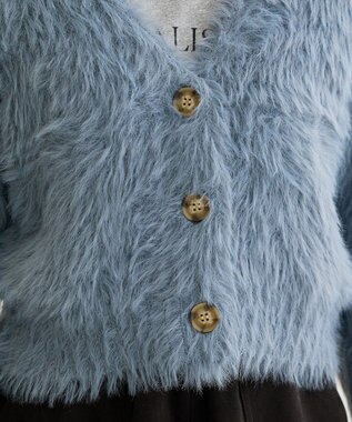 Green Parks ・Ｐｅｔｉｔ　Ｆｌｅｕｒ　シャギーニットカーディガン Sax