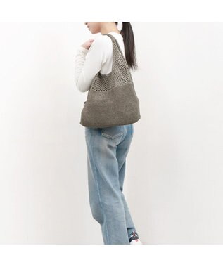 UNBILLION カシュカシュ cachecache / メタリック糸ホーボーバッグ ダークシルバー