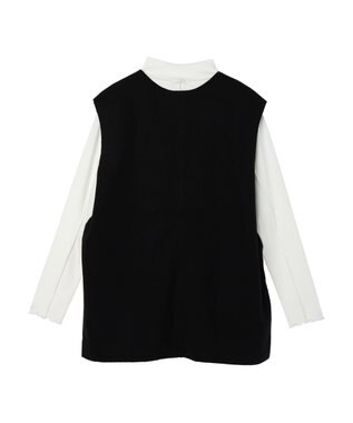 earth music&ecology ＳＥＴ２点圧縮風ポンチベスト＋リブタートル Black