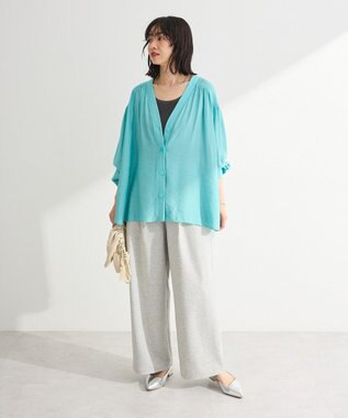 Green Parks リブドッキングシアーシャツ Blue