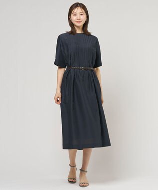 J.PRESS LADIES L エアリースパンボイル ワンピース ネイビー系