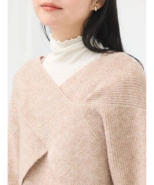 earth music&ecology Ｓｅｔ２点クロスニット＋ノースリーブニットワンピース Beige