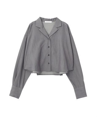 AMERICAN HOLIC 【2点セット・マルチ機能】タイトスカート+ショート丈シャツ Stripe Gray