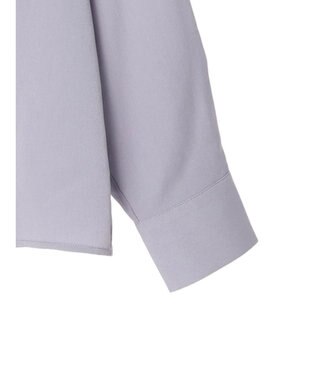 earth music&ecology バンドカラーブラウス Grayish Blue