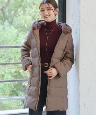 Tiaclasse フード裏エコファーダウンコート