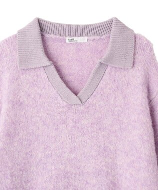 CRAFT STANDARD BOUTIQUE 配色Vネックニットプルオーバー Charcoal Gray