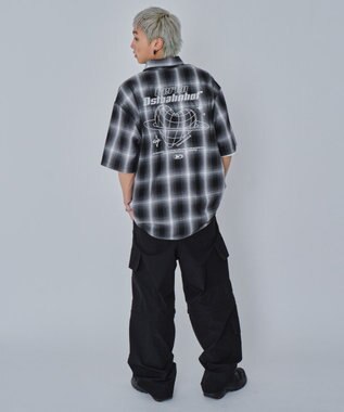 WEGO 【ユニセックス着用ITEM】グラフィックオンブレチェックシャツ（SS） ブラックチェック1