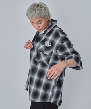 WEGO 【ユニセックス着用ITEM】グラフィックオンブレチェックシャツ（SS） ブラックチェック1