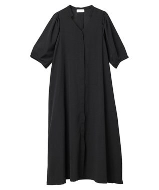 Green Parks ■ＥＳＣＡＲ　ランタンスリーブシャツワンピース Black