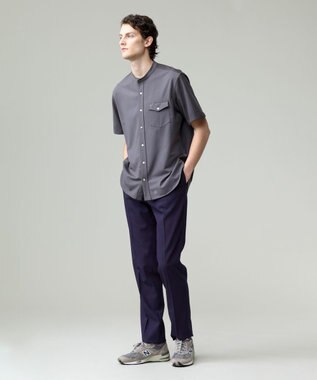 J.PRESS MEN 驚異的な機能性！【接触冷感 / UVカット / ストレッチ / 高通気性 / 防シワ】【MECHANICAL】ジャージーバンドカラー シャツ グレー系