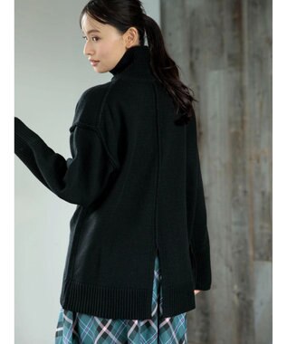 Green Parks ・Ｐｅｔｉｔ　Ｆｌｅｕｒ　タートルバックスリットニット Black
