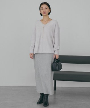 AMERICAN HOLIC バイパチリブニットタイトスカート Gray Mixture