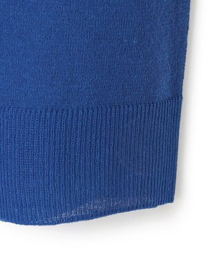 BEIGE， 【洗える・Oggi10月号掲載】MILANO / リネン混シアーポロカラーニット Blue